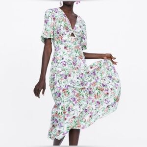 Zara printed midi dress